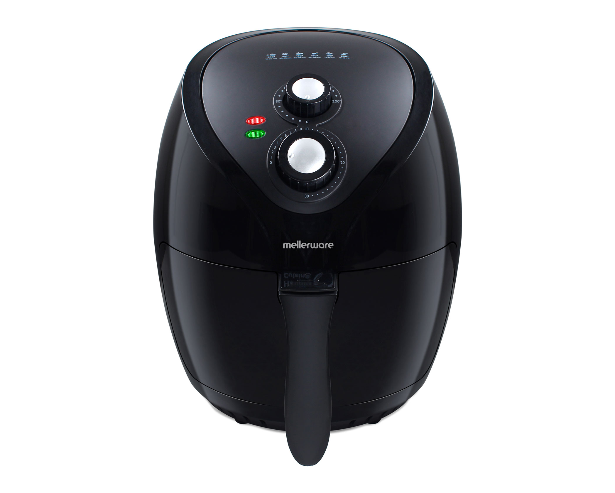 Mellerware Air Fryer With Timer Manual Plastic Black 2.6L 1400W