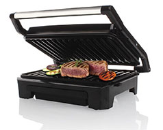 Mellerware Panini Press 2 Slice Stainless Steel Black Grill Plate 800W "Compacto"