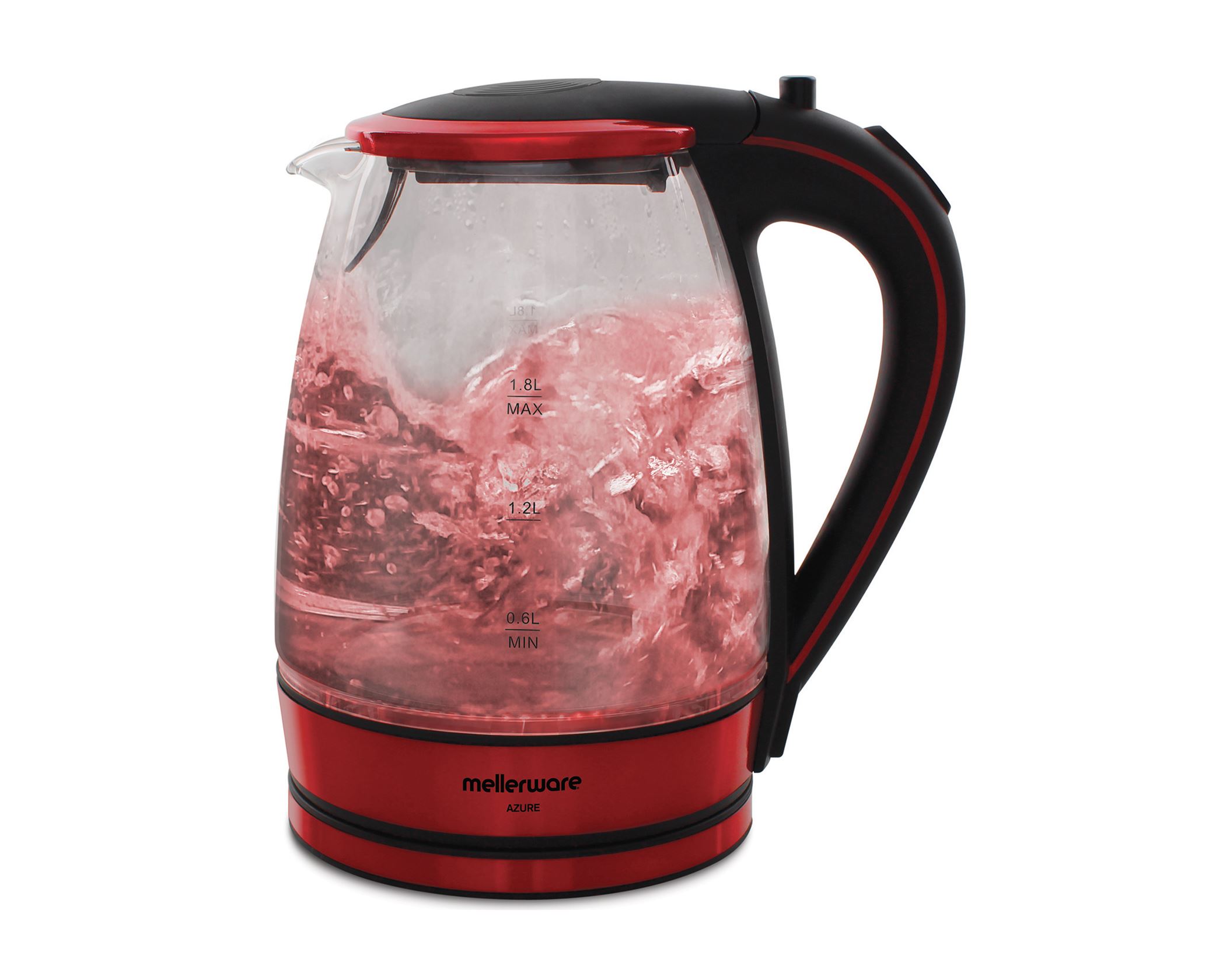 Mellerware Kettle  Degree Cordless Glass Red 1.8L W "Azure