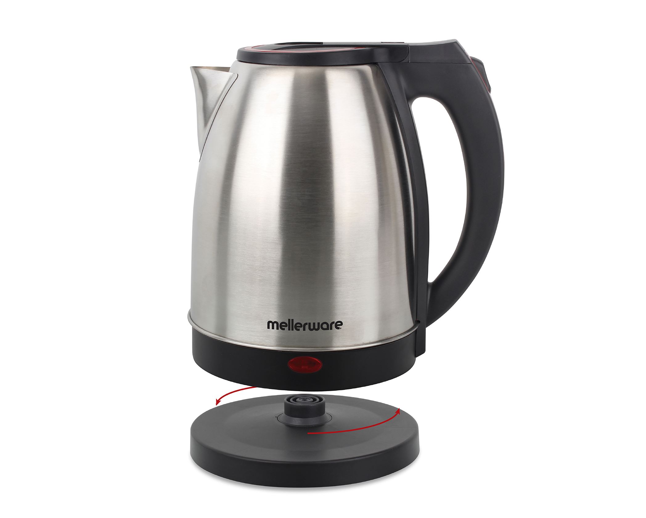 Mellerware Kettle 360 Degree Cordless Stainless Steel Brushed 1.8L