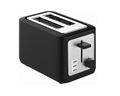 Mellerware Toaster 2 Slice Plastic Black Stainless Steel Trim 7 Heat Settings 760W "Metro"