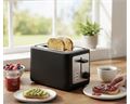 Mellerware Toaster 2 Slice Plastic Black Stainless Steel Trim 7 Heat Settings 760W "Metro"