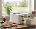 Mellerware Toaster 2 Slice Plastic White Stainless Steel Trim 7 Heat Settings 760W "Metro"