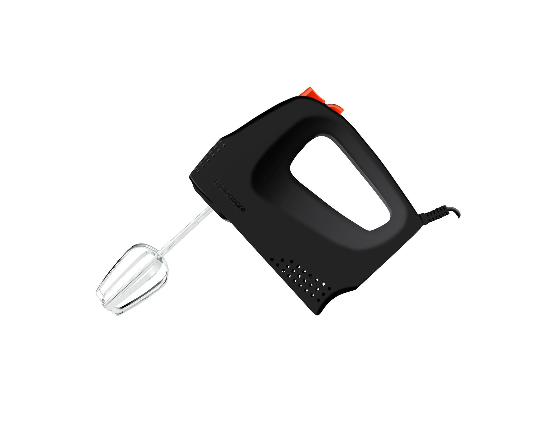 Mellerware Hand Mixer With Dough Hooks & Beaters Chrome Black 5 Speed 100W  Mixo 26450