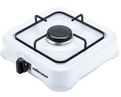 Mellerware Stove Gas Table Top Single Burner Adjustable Temperature Powder Coat White "Vulcan I"