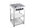 Mellerware Stove Gas With Stand Four Burners Adjustable Temperature Powder Coat Black "Vulcan Iv"
