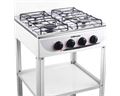 Mellerware Stove Gas With Stand Four Burners Adjustable Temperature Powder Coat Black "Vulcan Iv"