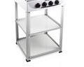 Mellerware Stove Gas With Stand Four Burners Adjustable Temperature Powder Coat Black "Vulcan Iv"