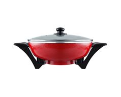 Mellerware Wok Adjustable Temperature Diecast Aluminium Red 33X9cm 1500W  Bangkok Wok 