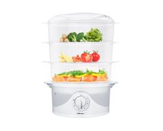 Mellerware Food Steamer With Timer Plastic 3 Tier / 9L 800W "Dim Sum"