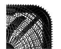 Mellerware Fan Floor 5 Blade Plastic Black 50Cm 120W "Eolo" Locally Produced