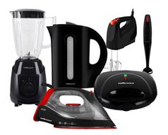 Mellerware Pack 6 Piece Kettle+Sandwich Maker+ Sticker Blender+Jug Blender+Hand Mixer+Steam Iron 