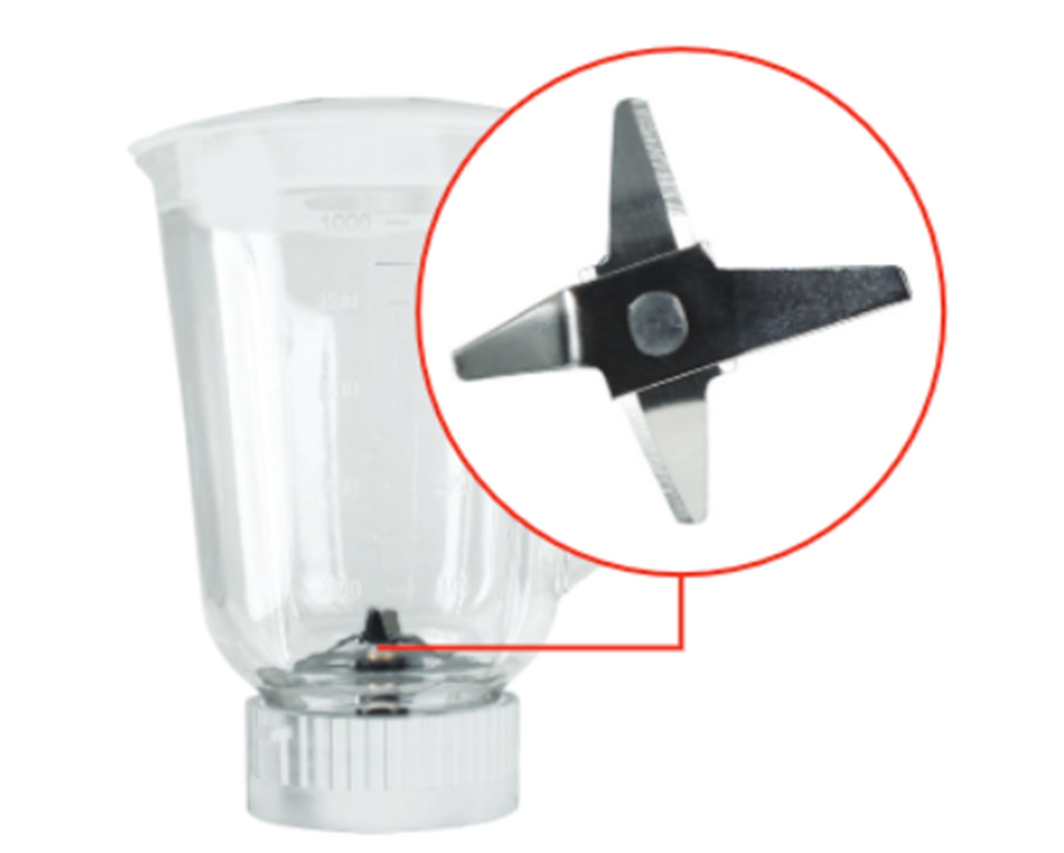 Mellerware Jug Blender Glass White 1L 300W "Fusion" Locally Produced