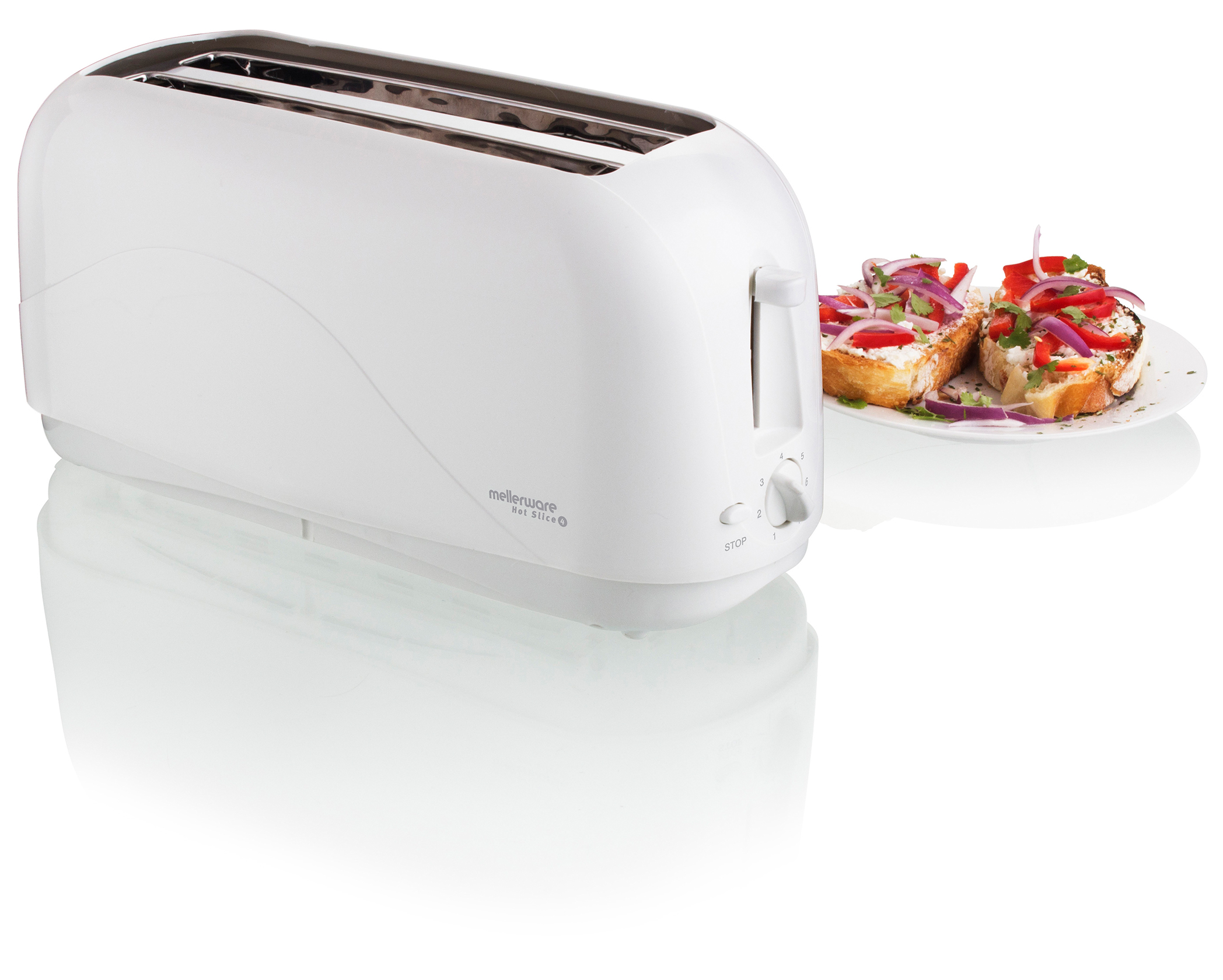 White Cooltouch 4 Slice Toaster Mellerware 24440 Mellerware