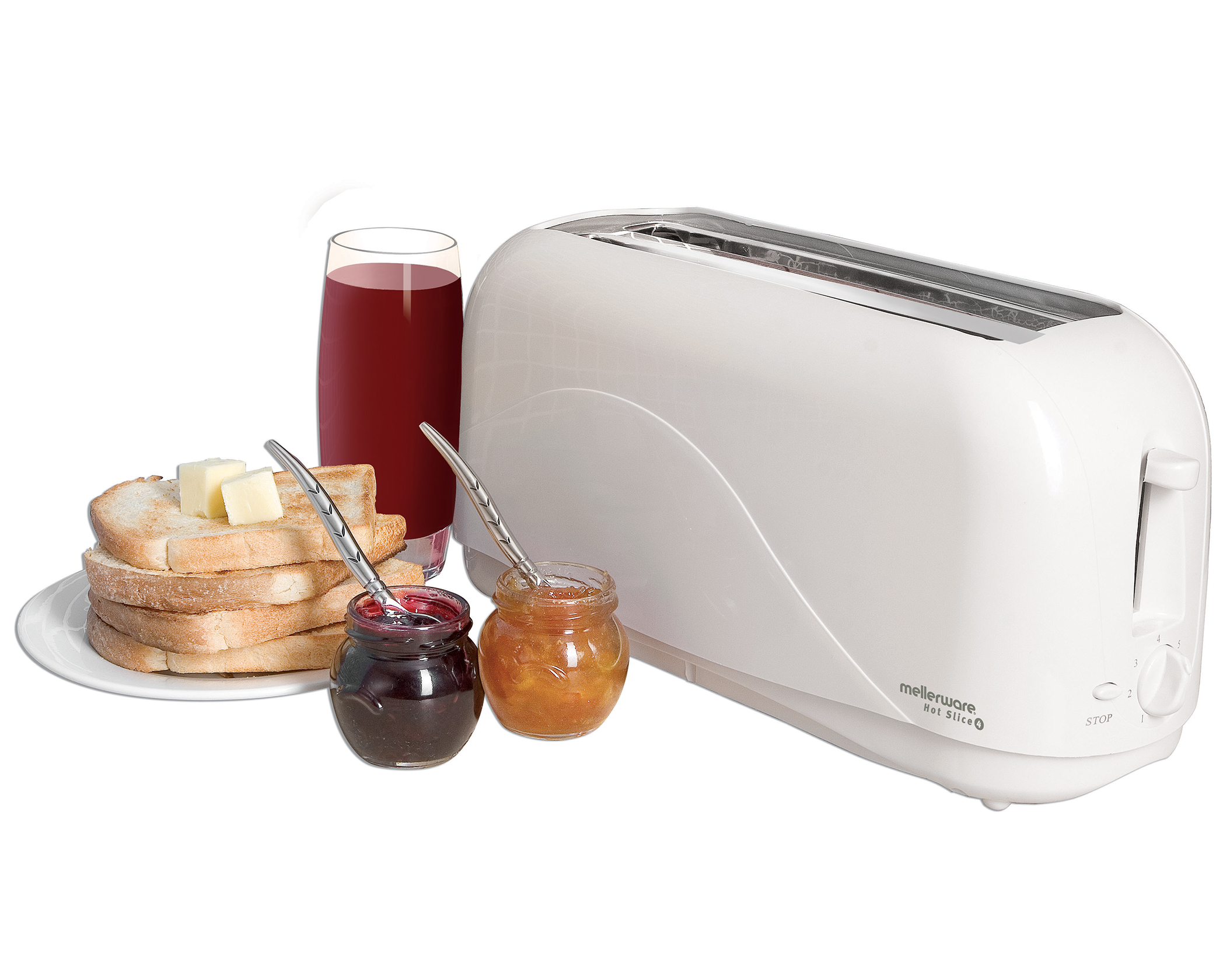 White Cooltouch 4 Slice Toaster Mellerware 24440 Mellerware